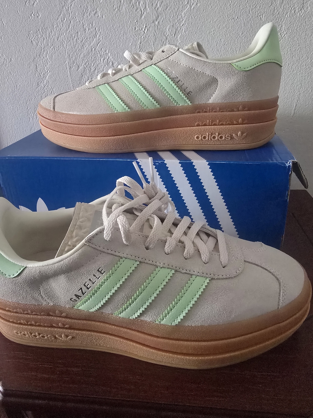 adidas Gazelle Platform Women's Sneakers in Mint and Gum Women's Size 7.5